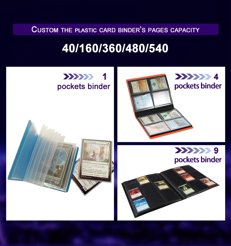 Customize 9 Pockets Binder Sticker Album PP Material Game Card Photo Album