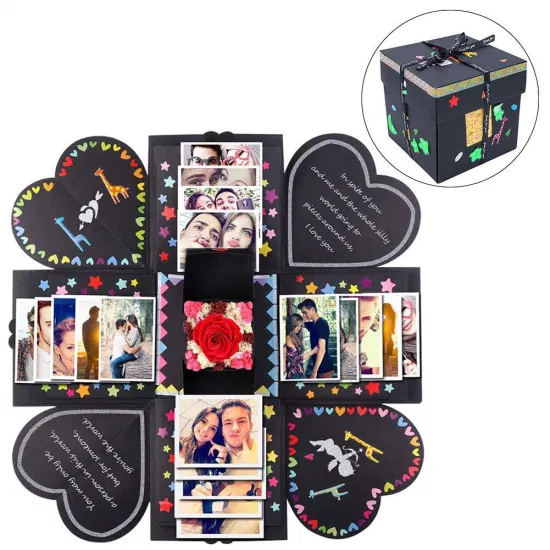 Set di scrapbooking Explosion Box fatto a mano con 6 facce per ricordi di Natale e matrimonio